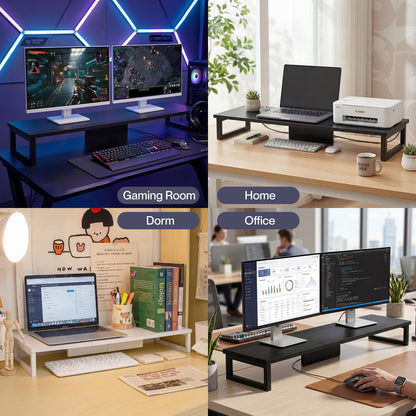 Levede Computer Monitor Stand Riser Office Dual Screen Shelf Desktop Organiser