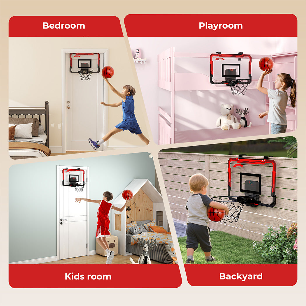 Dekko Mini Basketball Hoop Over the Door for Kids Gift Indoor Sport Backboard