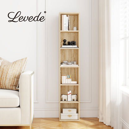 Levede Bookshelf 6 Tier Bookcase Shelves Tall Narrow Storage Display Shelving