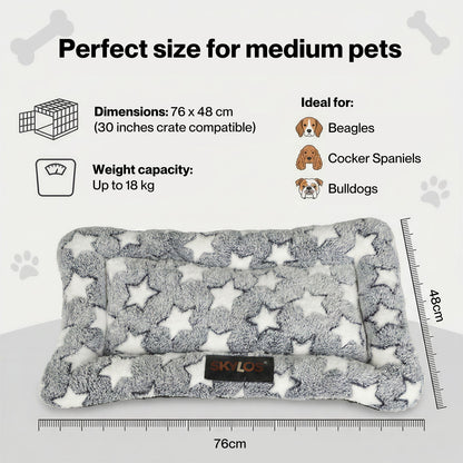 Skylos Dog Bed Pet Cat Cushion Large Dog Puppy Crate Mat Arctic Fleece Soft Warm