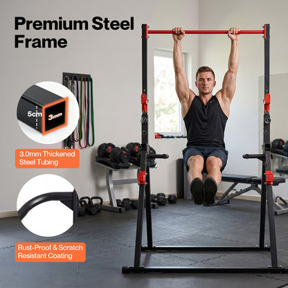Centra Pull Up Bar  Pull Up Station  Dip Bars Free Standing  220KG  Black Red