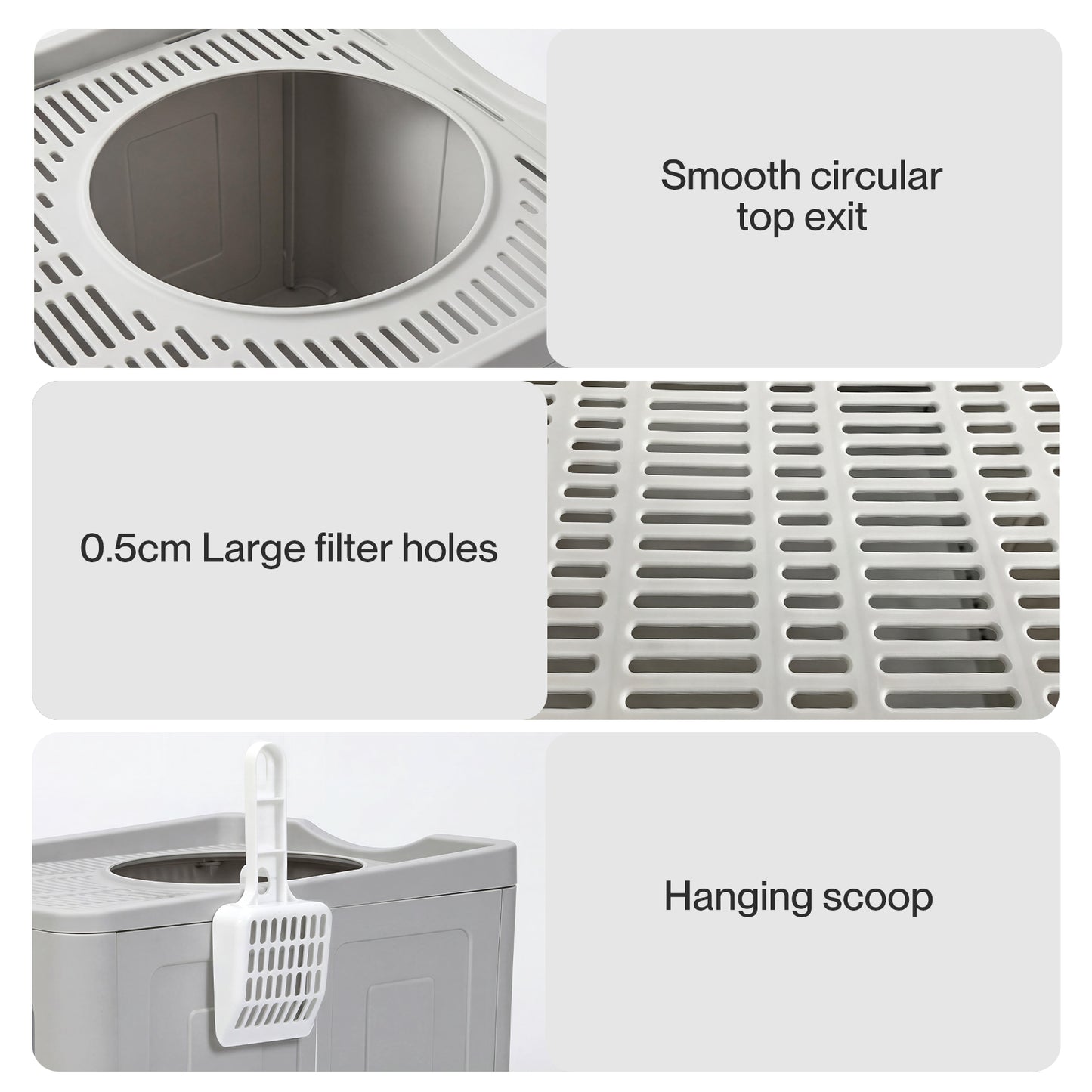 Skylos Cat Litter Box Foldable Entry Top Exit Anti Tracking Cat Litter Tray