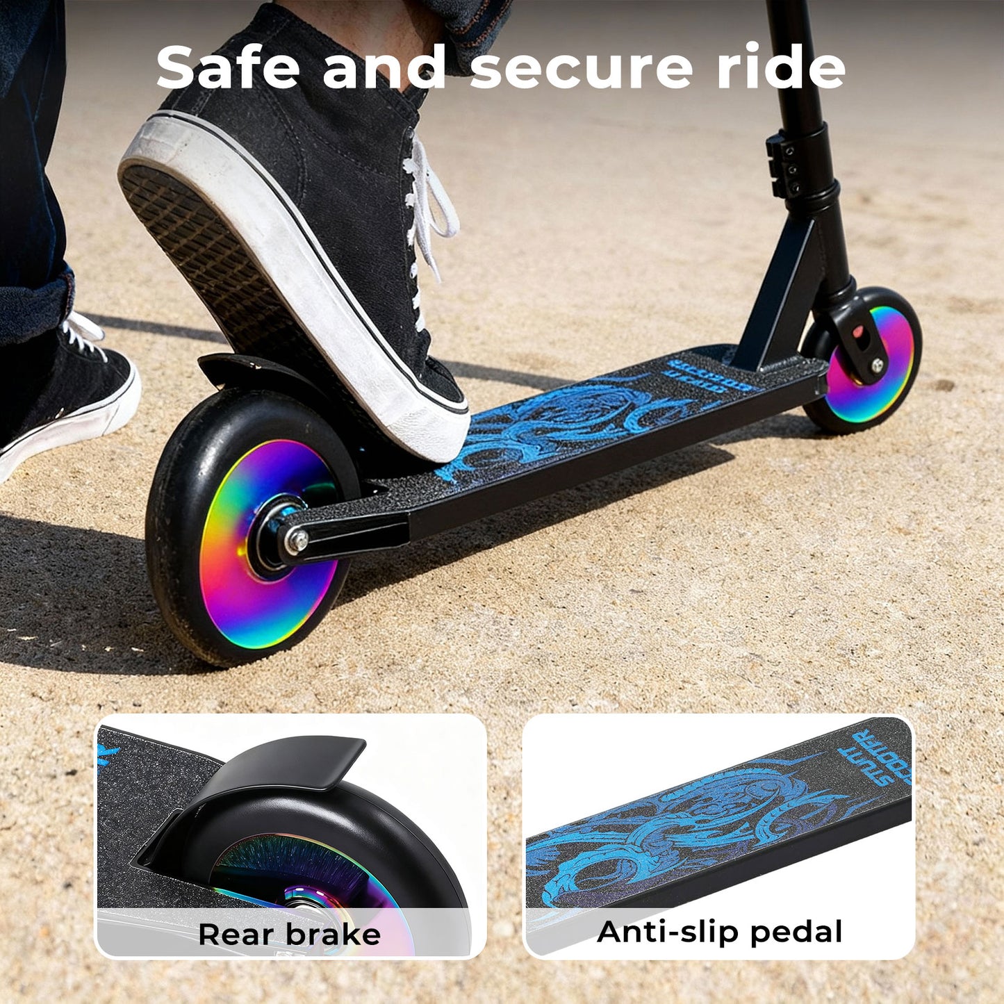Monvelo Stunt Scooter for Kids Adult 360° Freestyle Trick Upgrade Metal Wheel