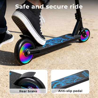Monvelo Stunt Scooter for Kids Adult 360° Freestyle Trick Upgrade Metal Wheel