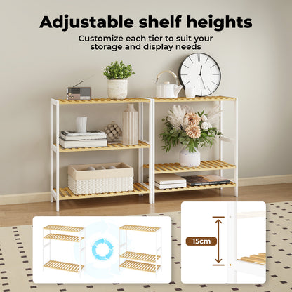 Levede 3-Tier Bamboo Shoe Rack Stand Adjustable Wooden Storage Shelf Organiser