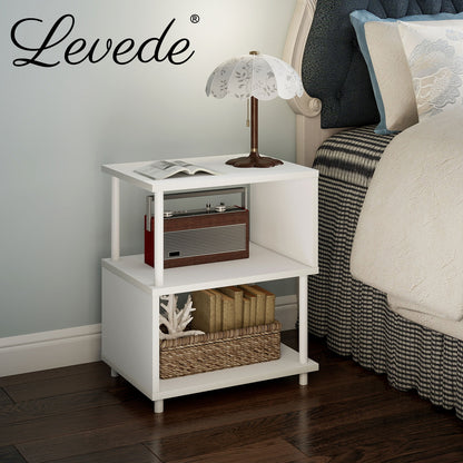 Levede Side Table 3 Tier Small Bedside Sofa End Table Storage Shelves Modern