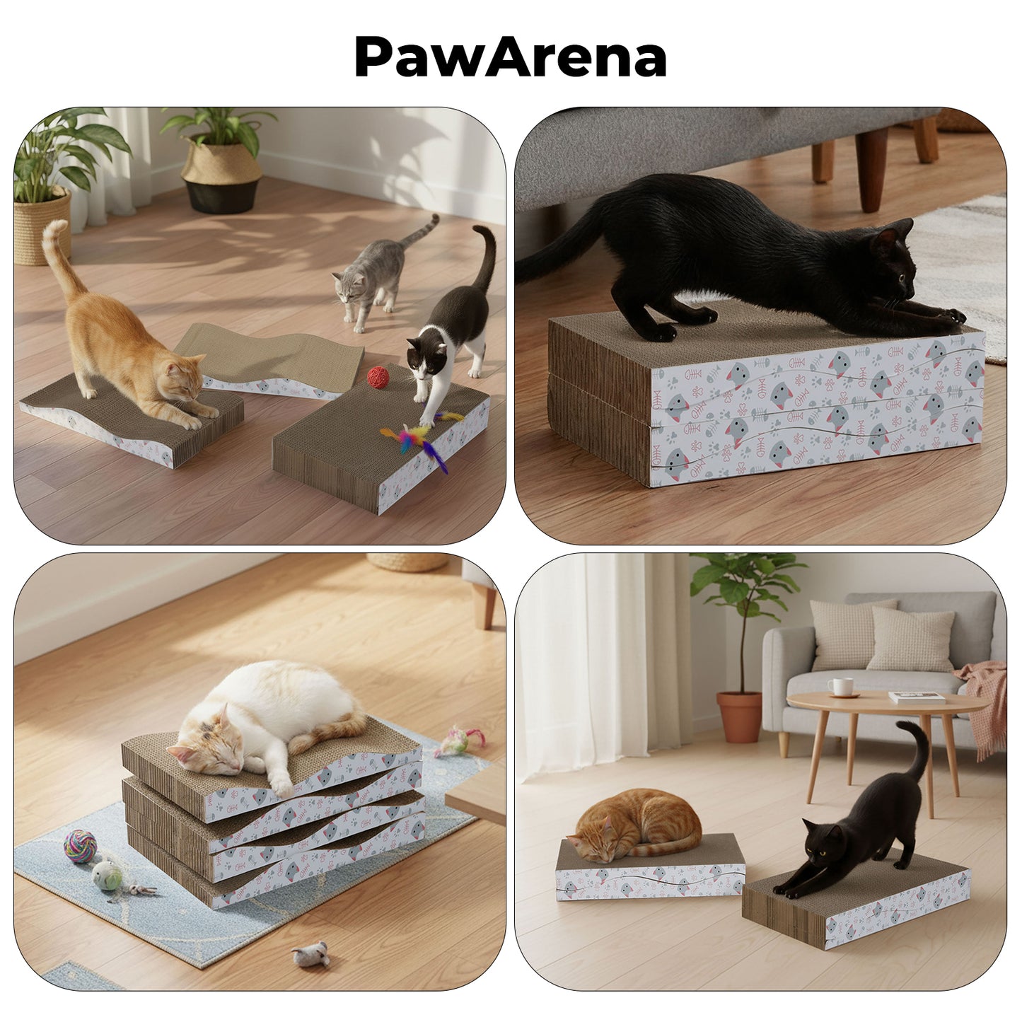 Skylos Cat Scratching Board Durable Recyclable Cardboard Scratcher Lounge Bed