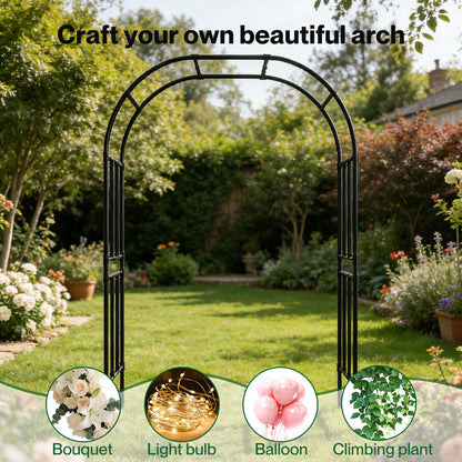 LAMBU 2.4M Metal Garden Arch Trellis Rose Climbing Plant Archway Tubular Frame