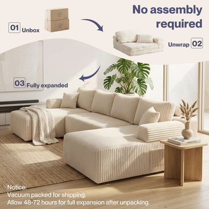 Levede Modular Sectional Sofa Bed 3 Seater U Shaped Convertible Soft Boneless