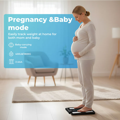 Centra Smart Scale for Body Fat Bathroom Digital Pregnancy BMI Monitor Bluetooth