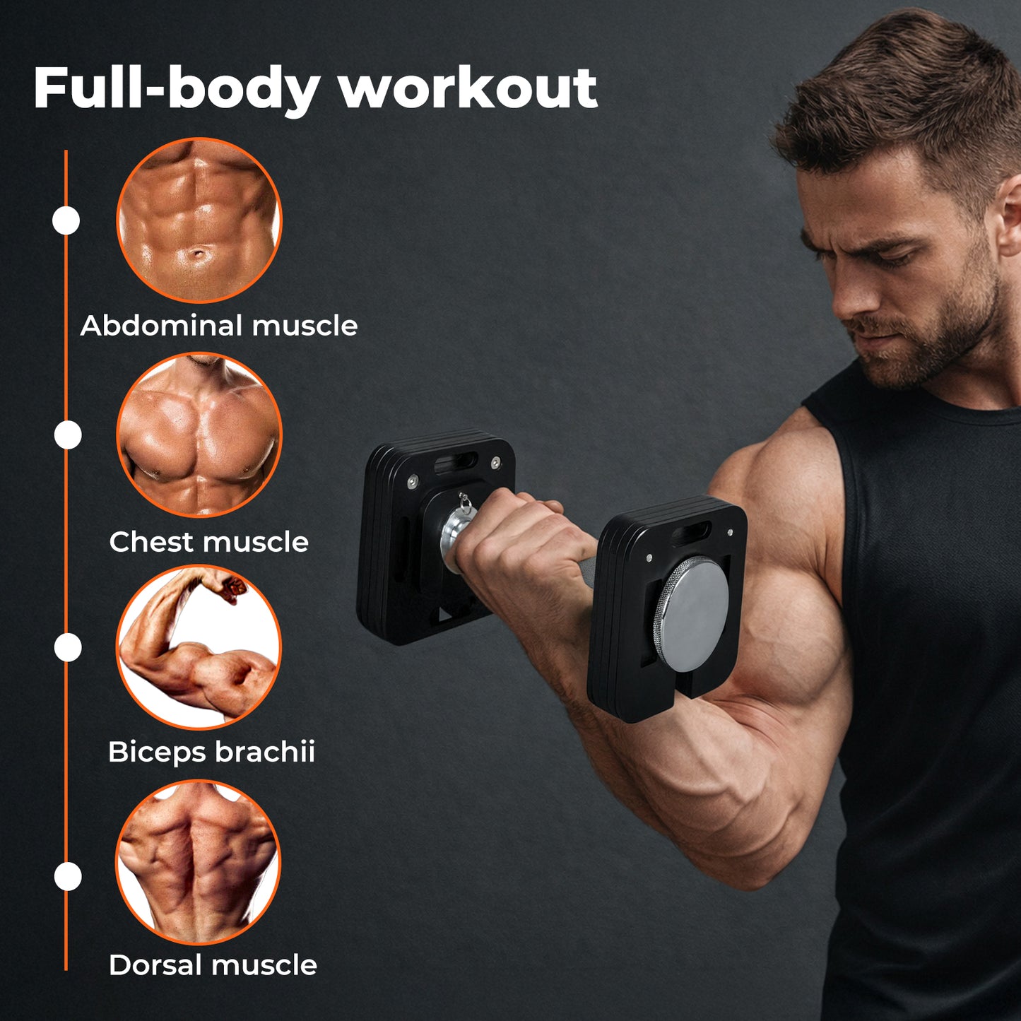 Centra Adjustable Dumbbell Set 4-20KG Auto Lock Home Gym Weight Training Fitness