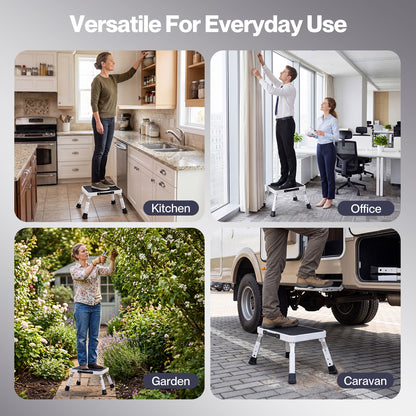 Levede Folding Step Stool Adjustable Non Slip Portable Foot Stool