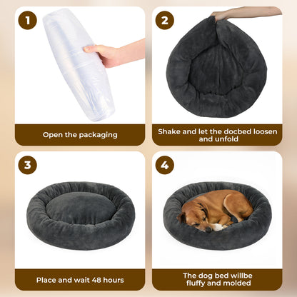 Skylos Dog Bed Donut Cushion Calming Anti Anxiety Large Pet Beds Washable Plush