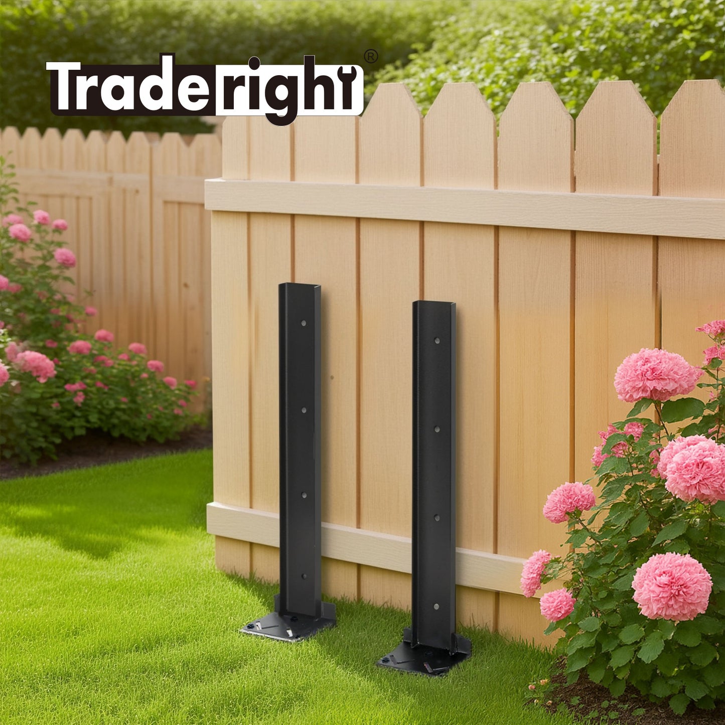 Traderight Heavy Duty Garden Metal Fence Post Repair Stake Anchor Ground Spike