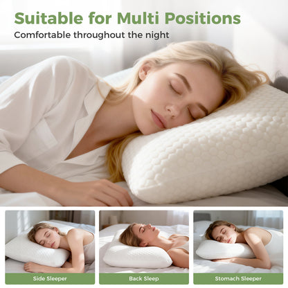Lavio Pillow Memory Foam Cooling Gel High Density for Neck Pain Relief Firm Soft
