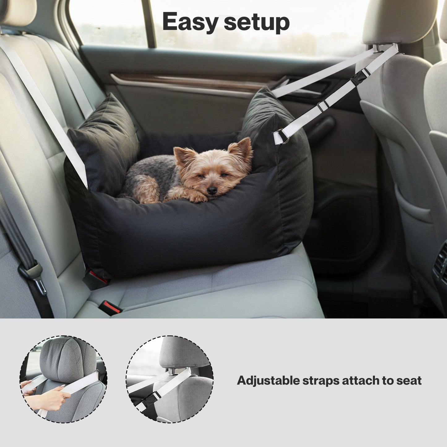 Skylos Dog Car Seat Travel Bed Carrier Portable Pet Booster Seat Washable Puppy