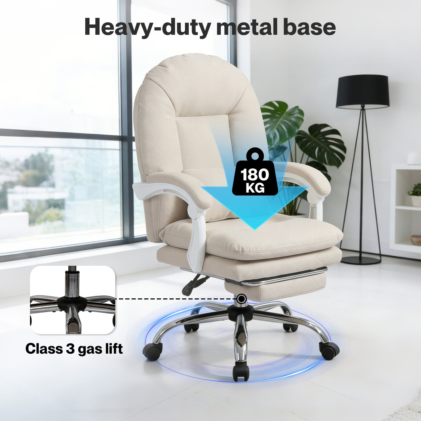 Levede Office Chair Ergonomic Executive Chair Heavy Duty  155°Reclining Leather