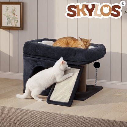 Skylos Cat Tree Tower Big Perch Bed Spacious Condo with Sisal Scratching Post