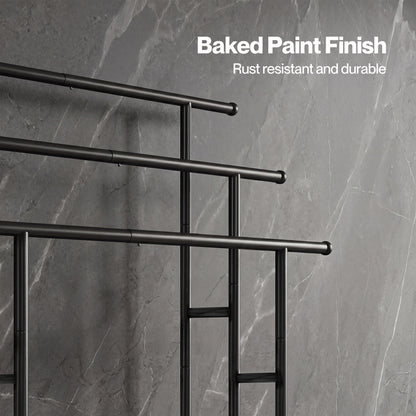 Levede Towel Rail Metal Rack With Basket 3-Tier Storage Anti-Slip Foot Black