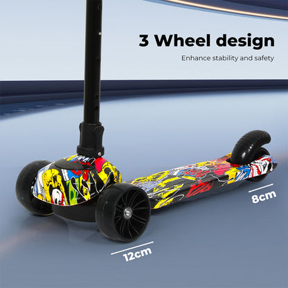 Dekko Foldable Kids Scooter Adjustable Height Flashing LED Music Multi-colour