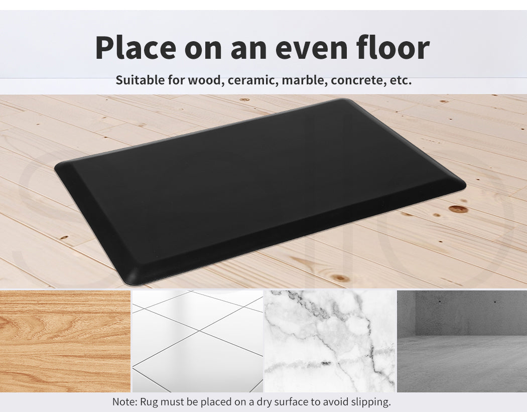 Marlow Anti Fatigue Mat Standing Desk Rug Kitchen Home Office Foam Black 50x80