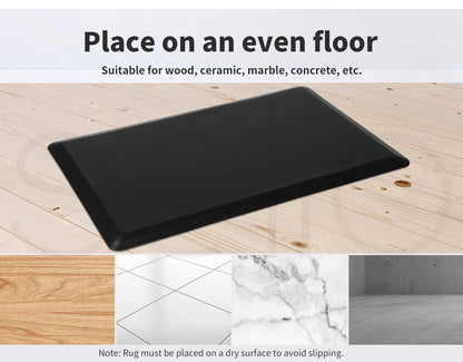 Marlow Anti Fatigue Mat Standing Desk Rug Kitchen Home Office Foam Black 50x80