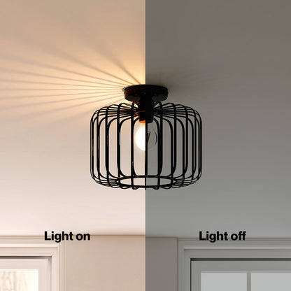 Emitto Ceiling Light Industrial Chandelier Metal Pendant Lamp Bedroom E27 Black