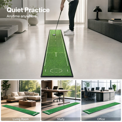 Centra Golf Putting Mat 250cm Nylon Surface 10-Speed Roll Indoor Outdoor Green