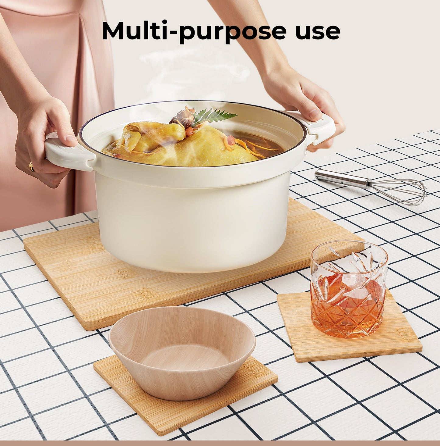 Toque Placemat Coaster Set 4PC Bamboo Heat-resistant Wipeable Non Slip Table Mat
