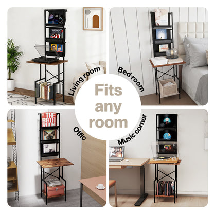 Levede Record Stand Player Display Storage Shelf Cabinet 2 Shelves 3 Racks