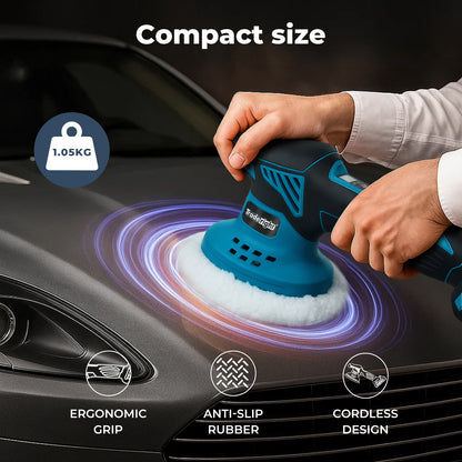 Traderight Cordless Car Polisher Buffer Sander Polishing Machine with 2 Battery