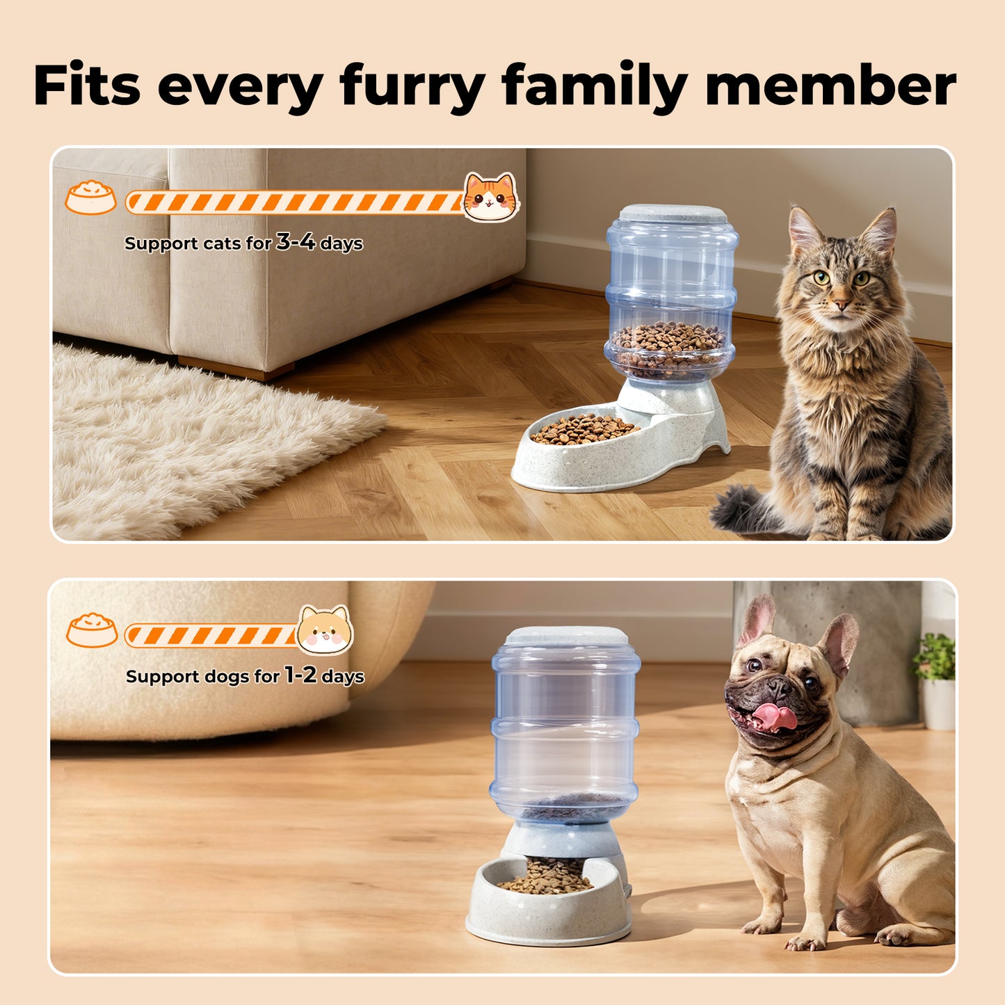 Skylos Automatic Pet Food Feeder 3.5L Plastic Dispenser Station for Cat and Dog