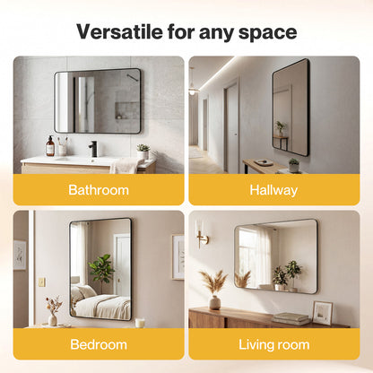Yezi Wall Mirror 50x75cm Bathroom Bedroom Hallway Vanity Mirror Tempered Glass