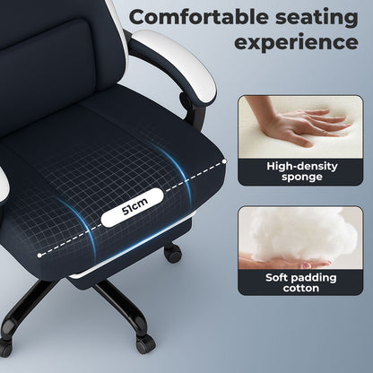 Levede Office Desk Chair Fabric Gaming Recliner Adjustable Height Swivel Black