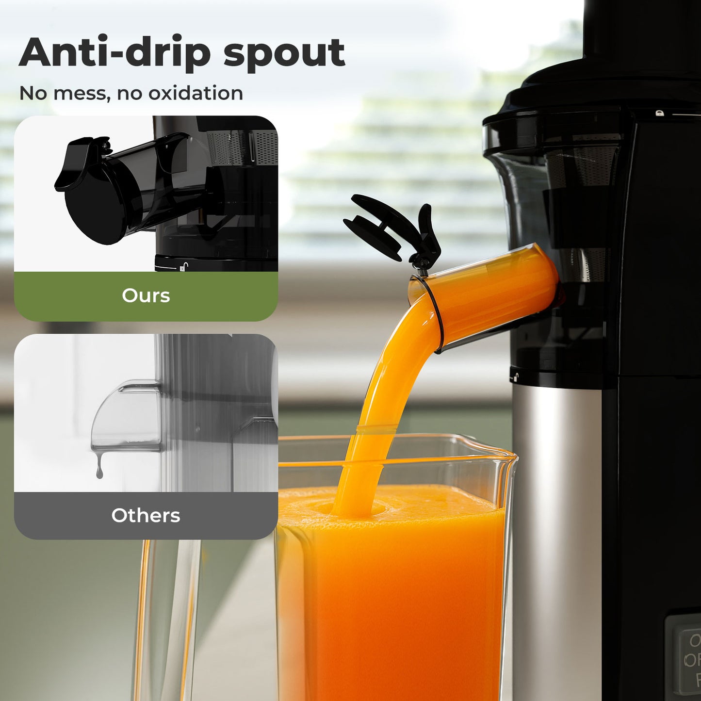 Spector Slow Juicer Cold Press Juice Extractor Quiet Easy Clean Household Black