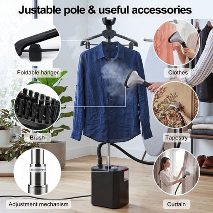 Spector Garment Steamer Standing Clothes Steamer 2200W Wrinkle Remover 3 Levels