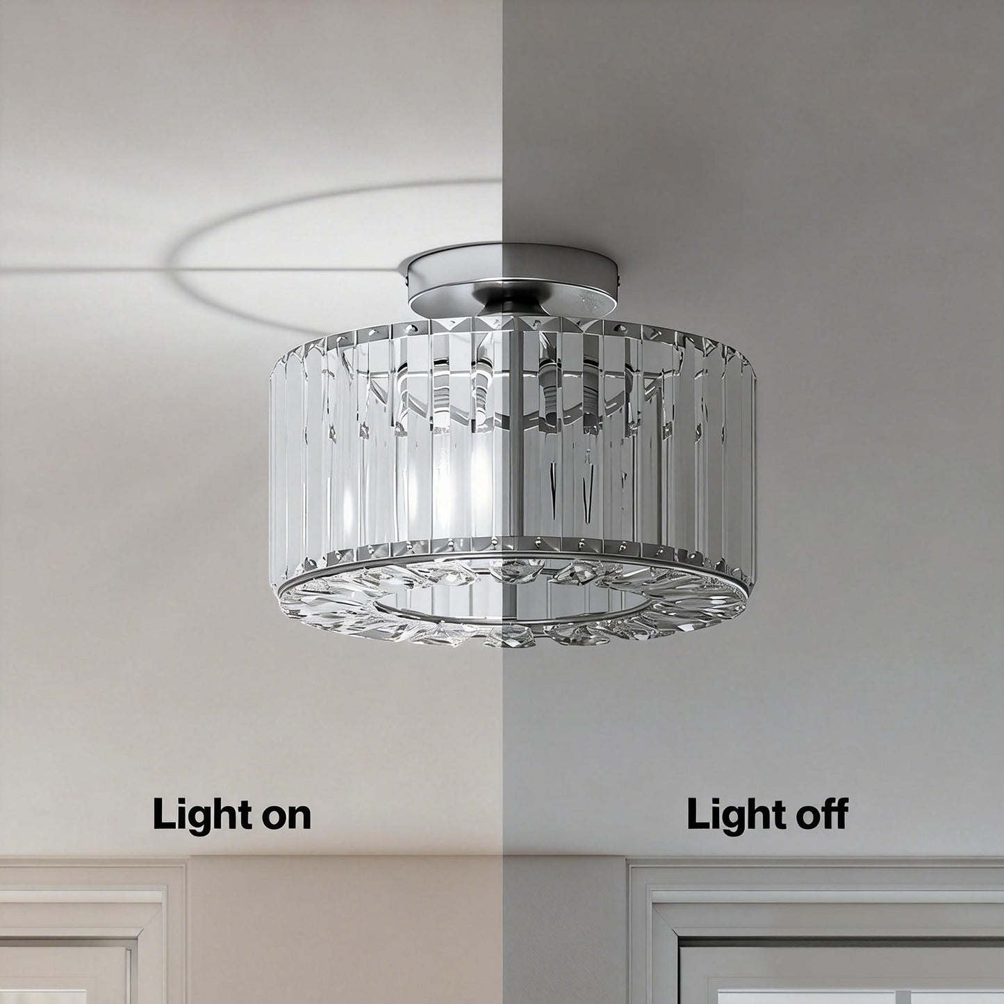 Emitto Crystal Ceiling Light Modern Chandelier Bedroom Hallway Pendant Lamp E27