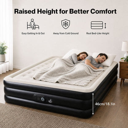 Lavio Air Mattress Built in Pump King Single Size High Raised Inflatable Air Bed