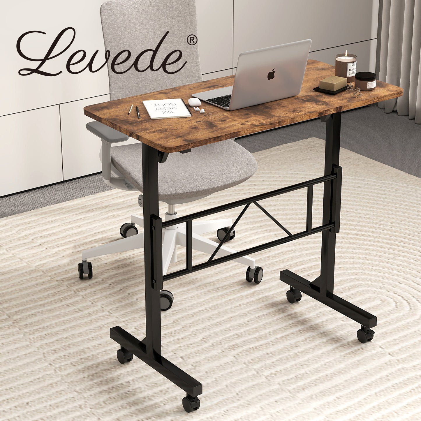 Levede Standing Desk Height Adjustable Office Laptop Pc Computer Workstation