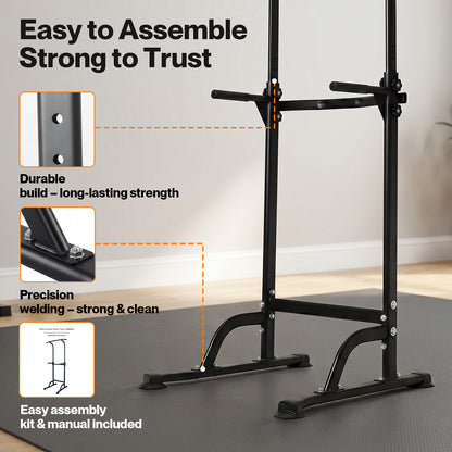 Centra Pull Up Station  9-Height Adjustable  150kg Carbon Steel  Black