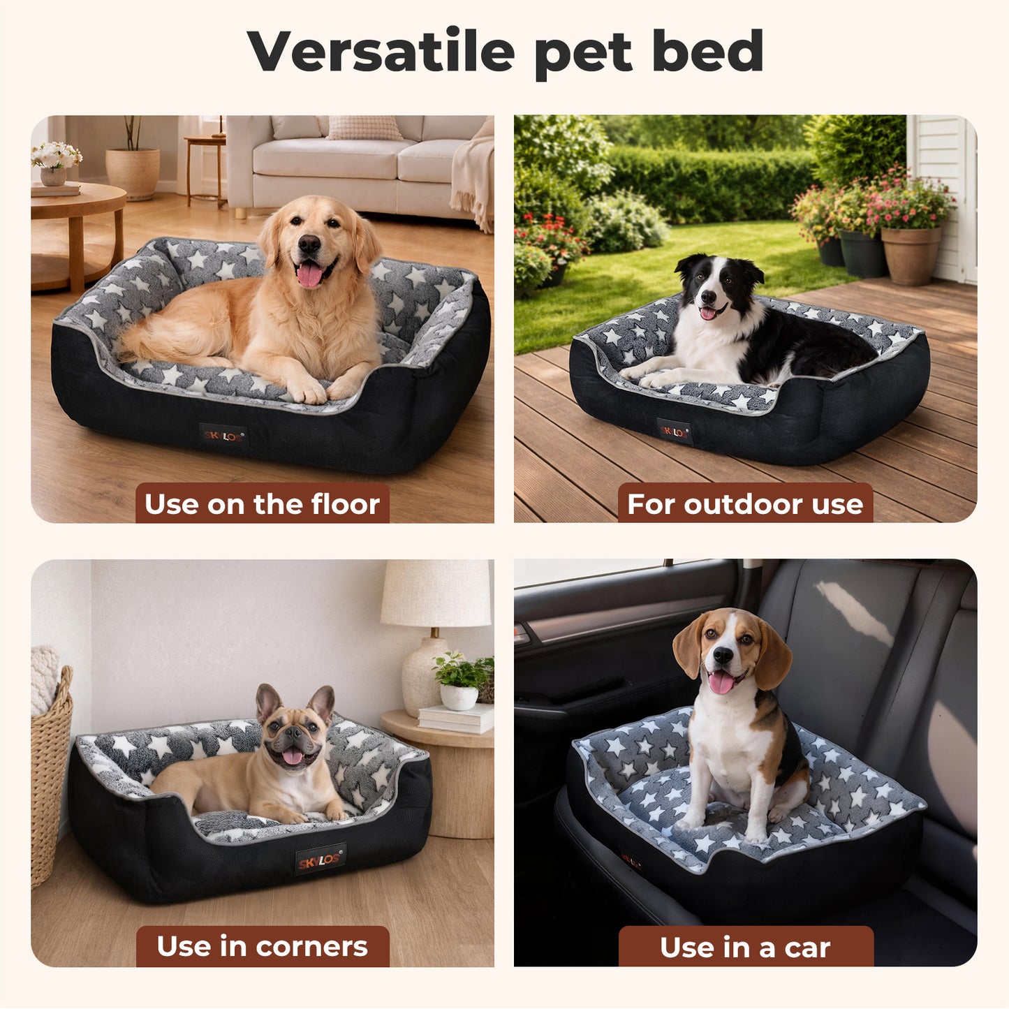 Skylos Orthopedic Pet Bed Luxury Dog Mattress Durable Corduroy Soft Flannel