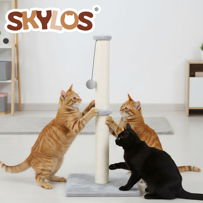 Skylos Tall Cat Scratching Post 75cm Sisal Pole Heavy Duty Base Scratcher Ball