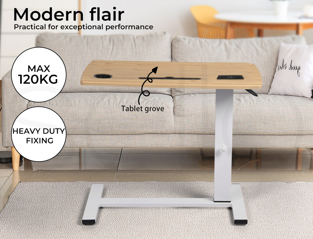 Standing Desk Height Adjustable Stand Over Bed Laptop Table Shelf Electric USB