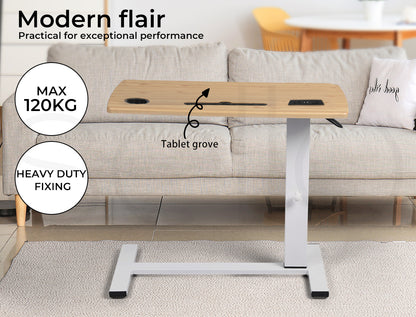 Standing Desk Height Adjustable Stand Over Bed Laptop Table Shelf Electric USB