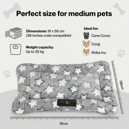 Skylos Dog Bed Pet Cat Cushion Crate Mat Arctic Fleece Extra Large Anti-slip