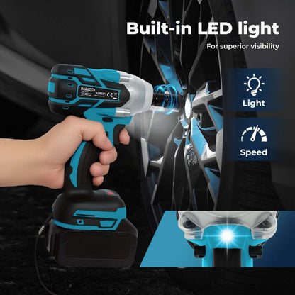 Traderight 21V Brushless Impact Wrench Drill 1/2" Rattle Gun 4.0Ah Battery Kit