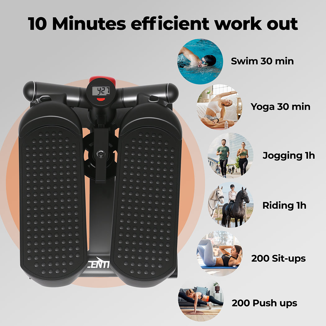 Centra Mini Stepper Adjustable Resistance Rope Aerobic Step Trainer Fitness