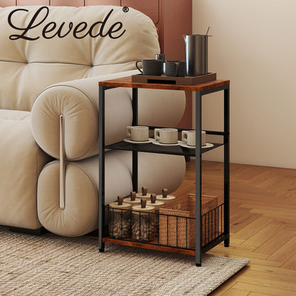 Levede Sofa Side Table with Storage 3 Tier Bedside End Table Living Room Bedroom