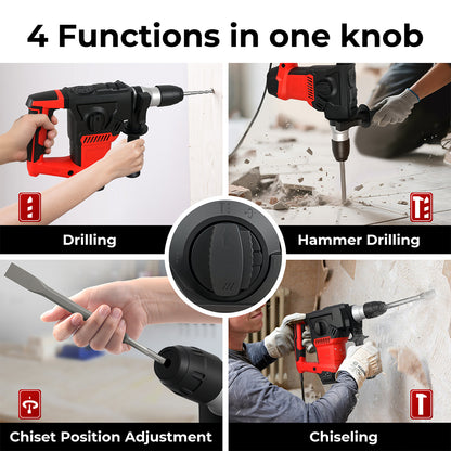 Traderight Hammer Drill Heavy Duty Corded Electric Impact Driver with Bit Set