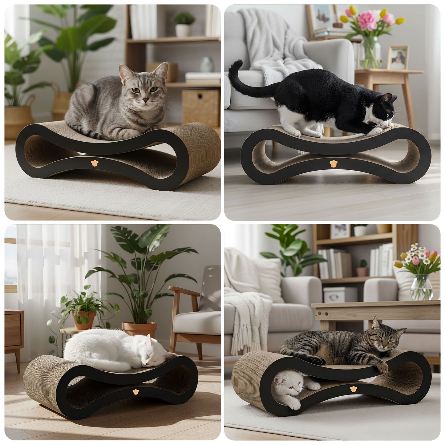 Skylos Cat Scratching Board Cardboard Cat Scratcher Scratching Pad Lounge Bed